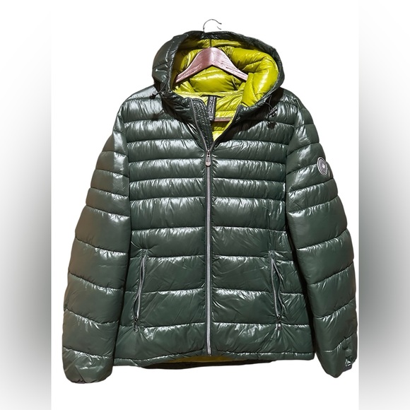 Noize Green Puffer Jacket Womens Full zip hooded - Picture 1 of 5